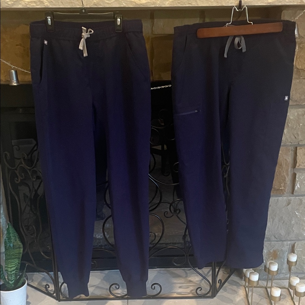 Two FIGS Medium women or Men's Navy Jogger Pants and MP straight leg scrub pants